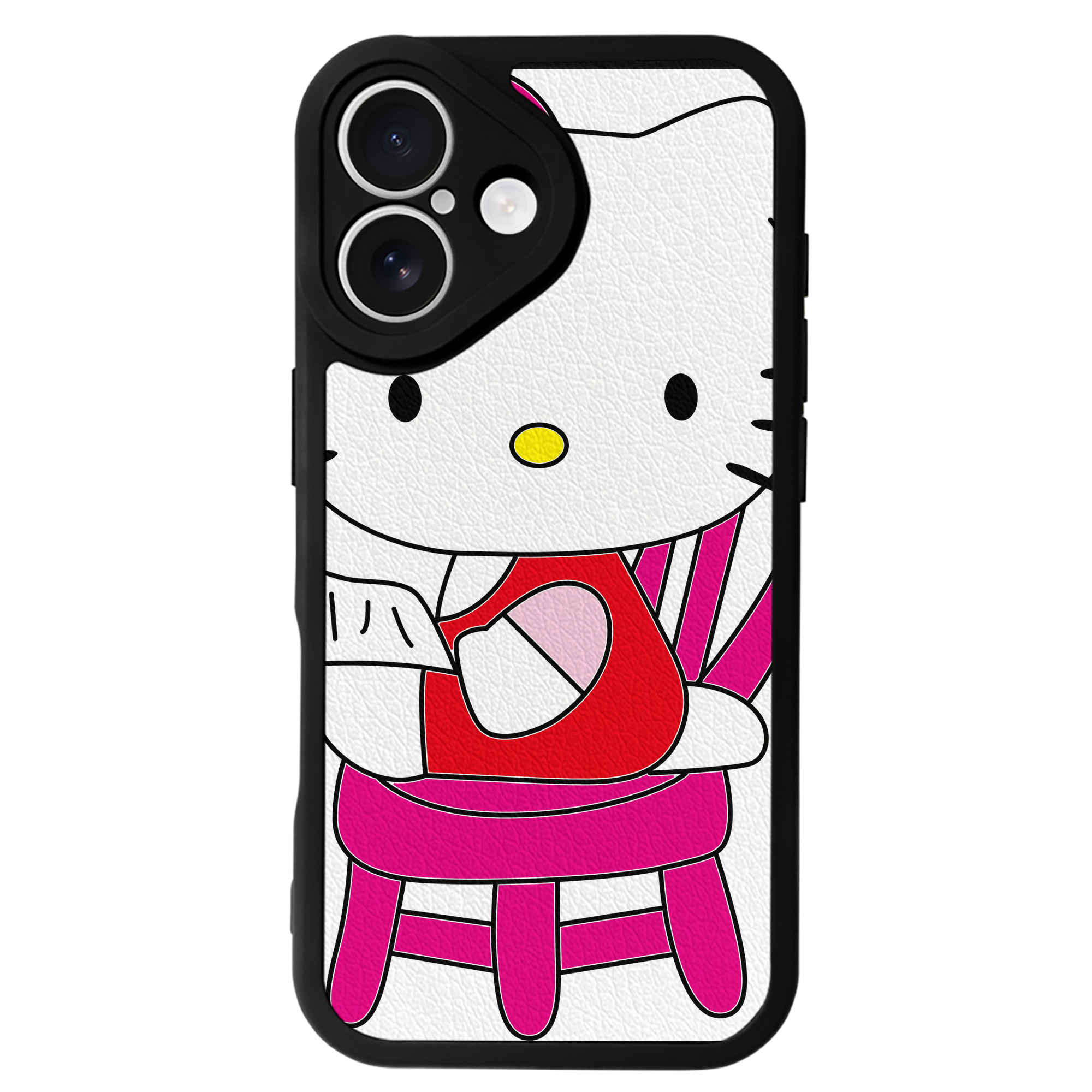 （画像用） Hello Kitty ハローキティ 【iPhone 16シリーズ対応】シリコンスマホケース（レザー調） 材質：シリコン